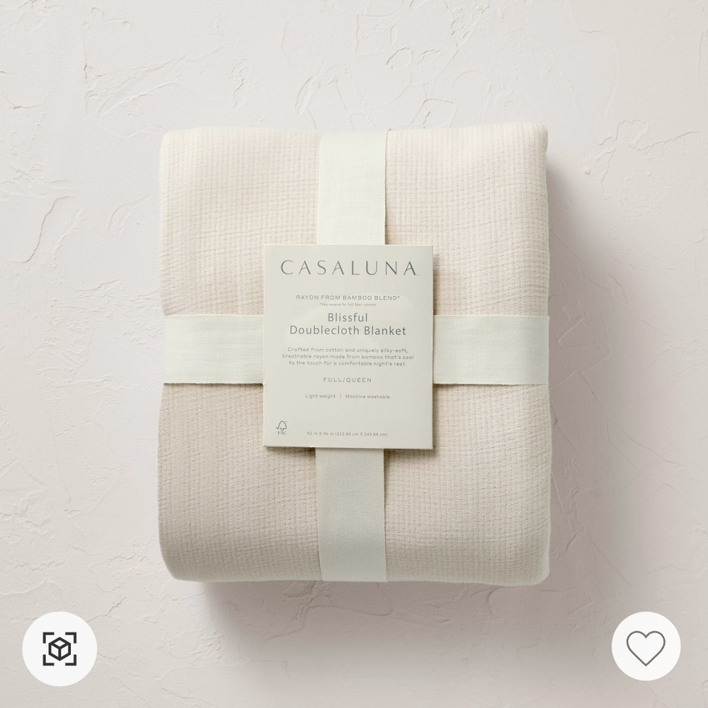 Casaluna Blissful Doublecloth Blanket - Soft Cream